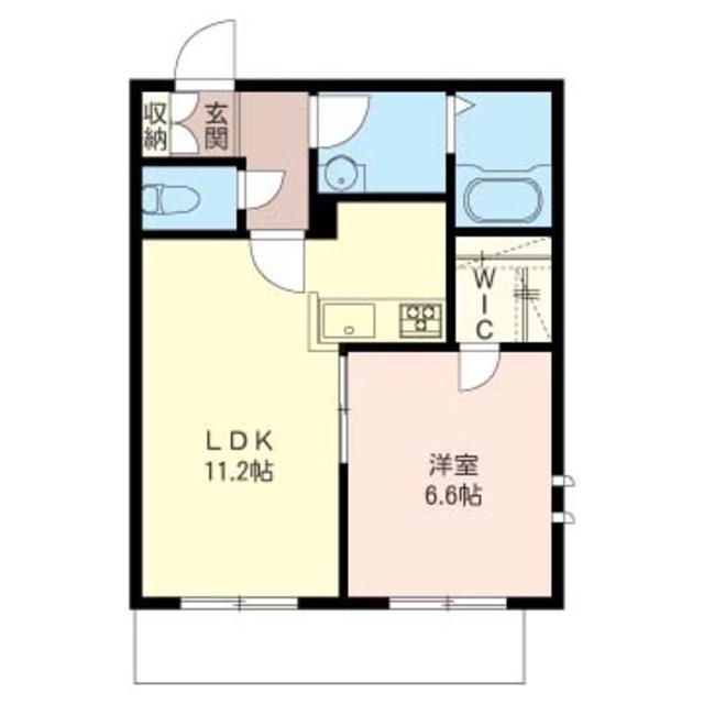 ラヴェールS(1LDK/1階)の間取り写真