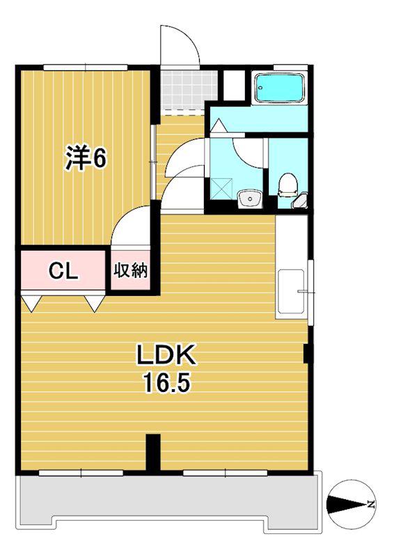 青山ハイツ(1LDK/1階)の間取り写真