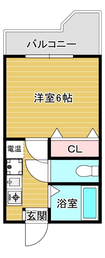 クロスロード北池田(1K/3階)の間取り写真
