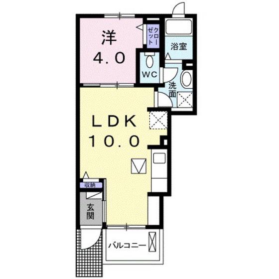 ユニゾンF(1LDK/1階)の間取り写真