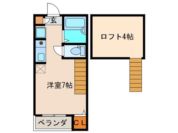 シャルマン姪浜(ワンルーム/2階)の間取り写真