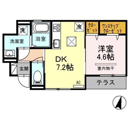 リリーグランジュ大宮II(1DK/1階)の間取り写真