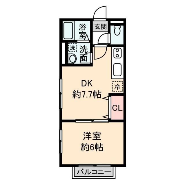HOME(1DK/1階)の間取り写真