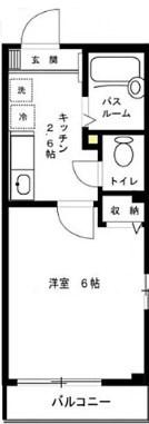 シャーマントSK(1K/2階)の間取り写真