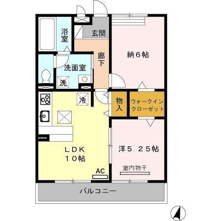 ラヴィーヌ(1SLDK/1階)の間取り写真