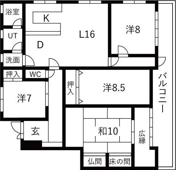 シティーハイツ木村(4LDK/3階)の間取り写真