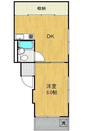 ラ・フルール日吉(1DK/4階)の間取り写真