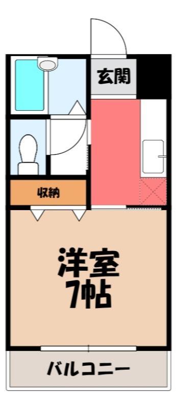 ティアラ(1K/1階)の間取り写真