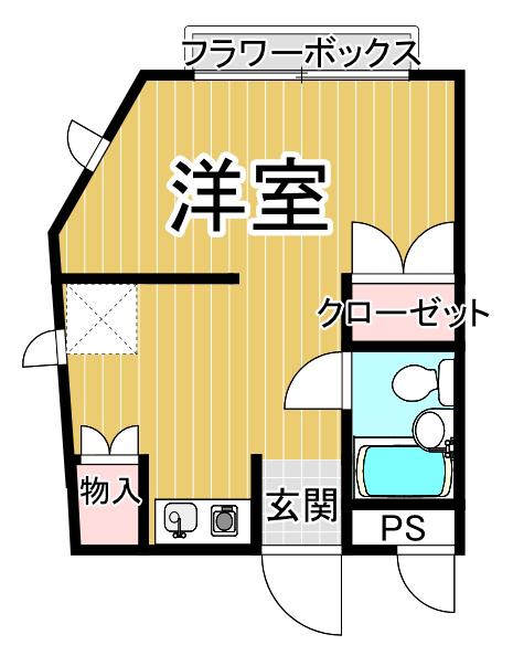 M・Tビル(1K/2階)の間取り写真
