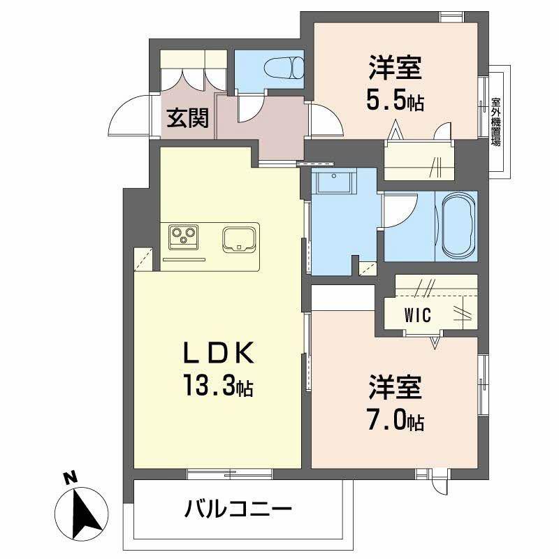 ERABLE(2LDK/4階)の間取り写真