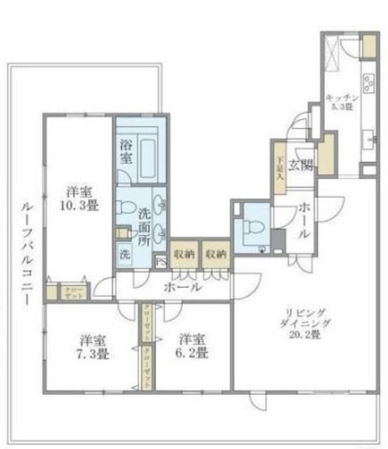 アパートメンツ東山(3LDK/7階)の間取り写真