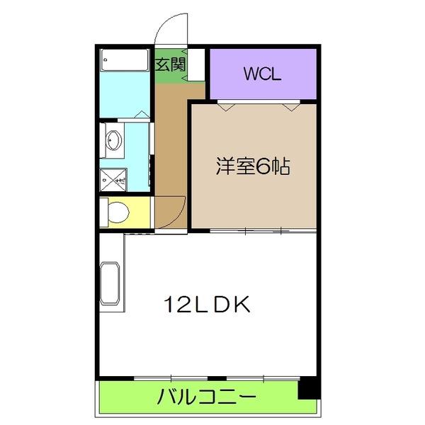 マリベールアスカII(1LDK/5階)の間取り写真