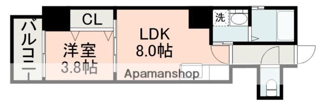 さくらヒルズ大黒町(1LDK/4階)の間取り写真