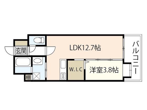VITA西原(1LDK/3階)の間取り写真