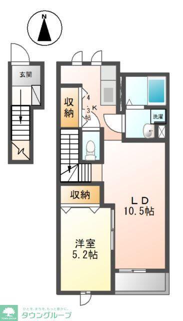 エスペランサ(1LDK/2階)の間取り写真