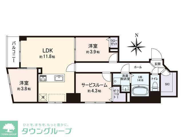 VISTA豊島(2SLDK/1階)の間取り写真
