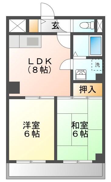 ブランマレー(2LDK/1階)の間取り写真