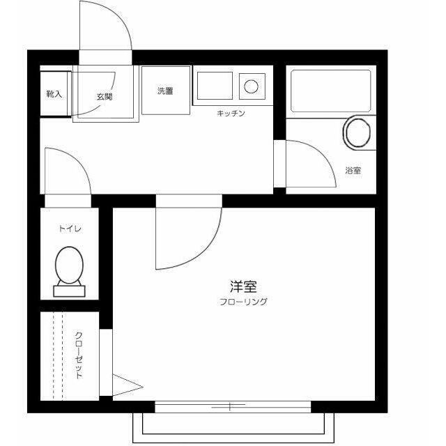OZ弐番街CD(1K/1階)の間取り写真
