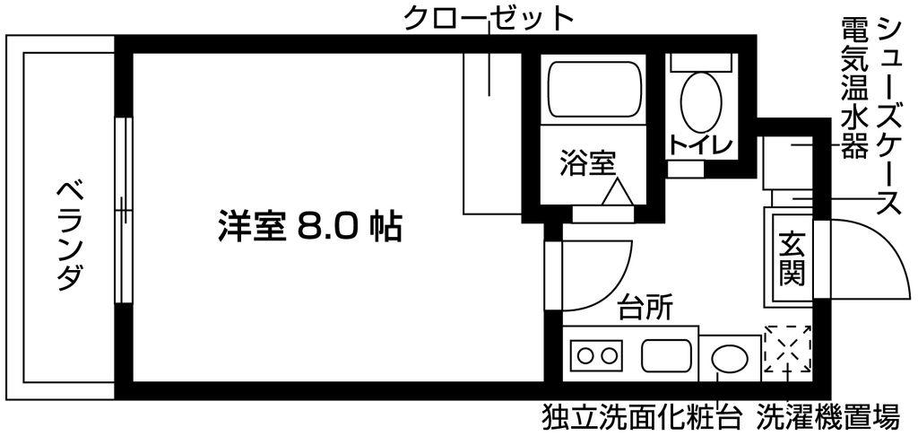 クレールメゾン(1K/2階)の間取り写真