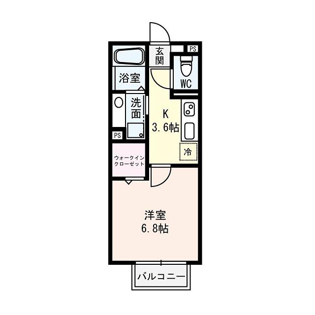 BLEZIO13(1K/1階)の間取り写真