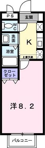 エトワール・ハスバI(1K/1階)の間取り写真