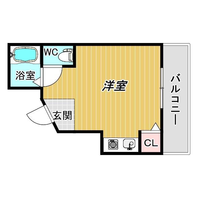 メゾン花博(ワンルーム/2階)の間取り写真