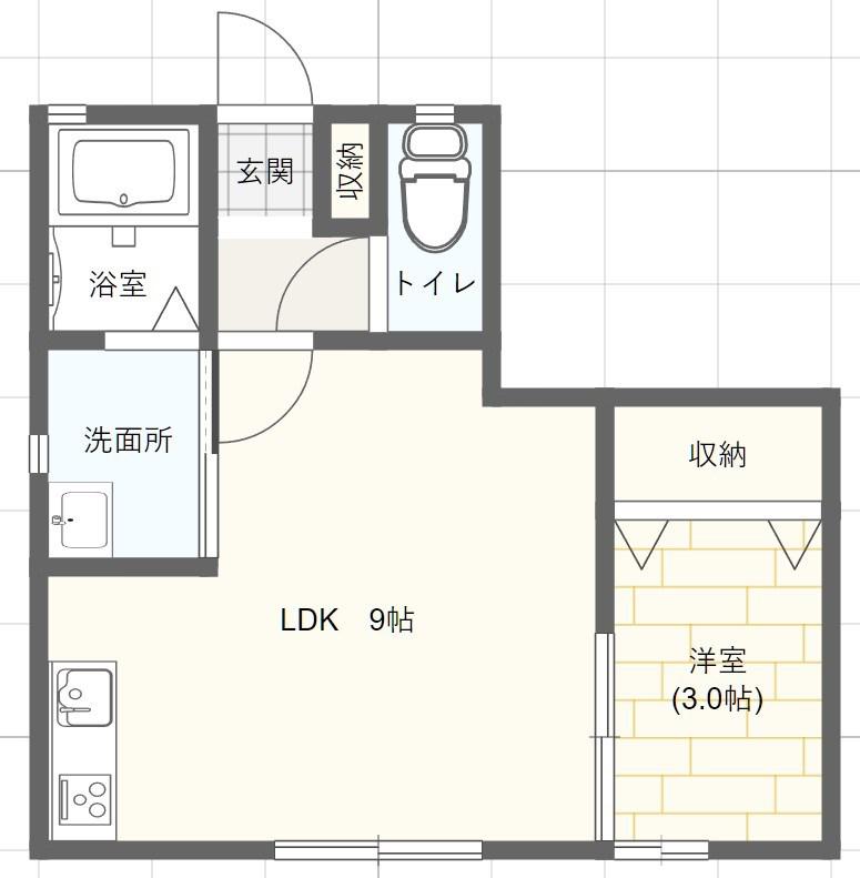 コンフォート宇佐崎(1LDK/1階)の間取り写真