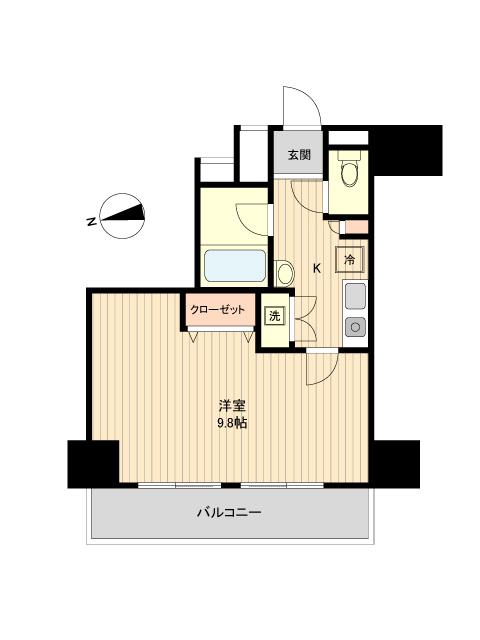 ラクラス新御徒町(1K/5階)の間取り写真