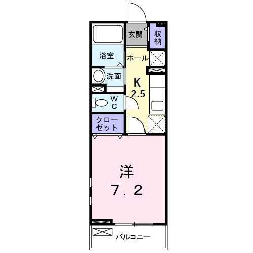 T・Mガーデン(1K/2階)の間取り写真