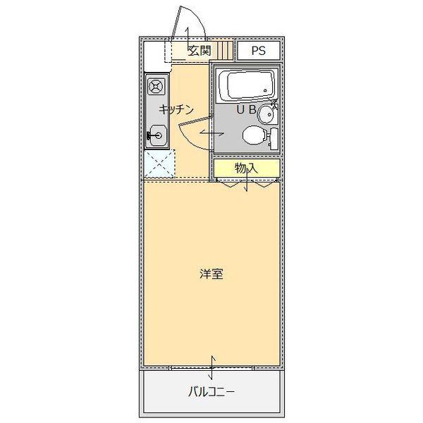 サンライズマンション1号館(1K/2階)の間取り写真