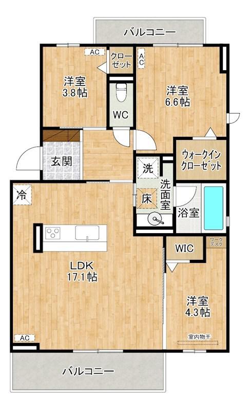 D-ROOM HILLS 泉台(3LDK/3階)の間取り写真