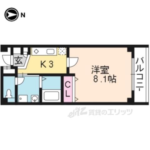 SAMSQUARE四条大宮PART2(1K/5階)の間取り写真