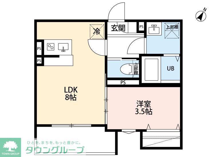 LUMINA イースト(1LDK/2階)の間取り写真