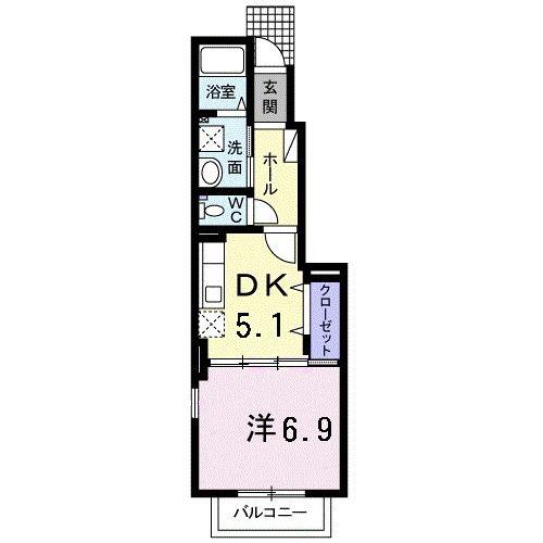 ビバーチェ(1DK/1階)の間取り写真