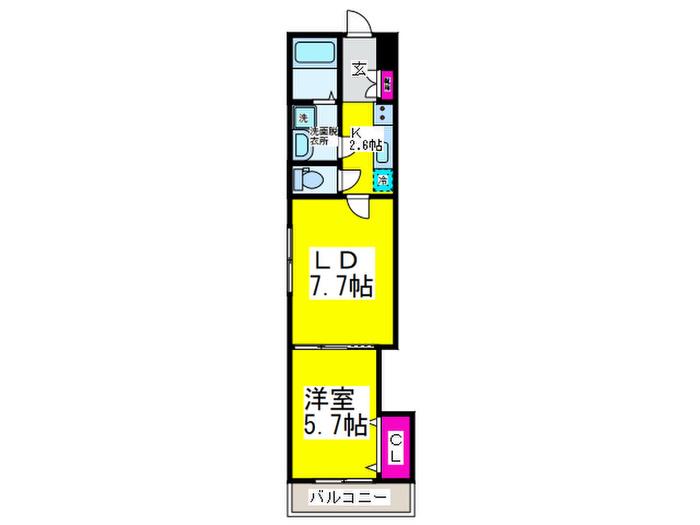 SUN GARDEN 大宮(1LDK/3階)の間取り写真