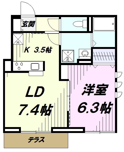 ウィングランデ(1LDK/1階)の間取り写真