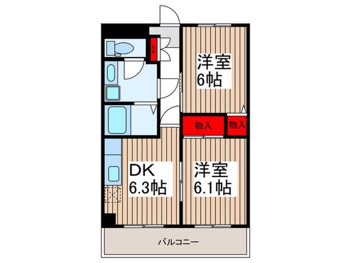 富士ハイツ(2DK/2階)の間取り写真