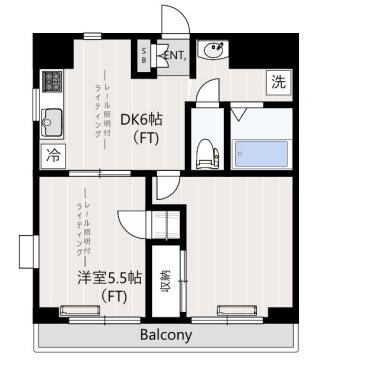 メープル中原(2DK/3階)の間取り写真
