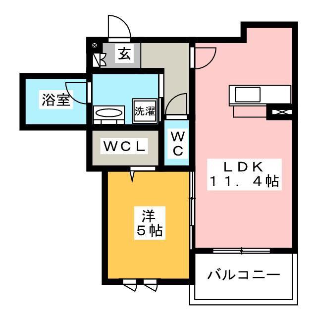 シャーメゾン加納青藤(1LDK/1階)の間取り写真