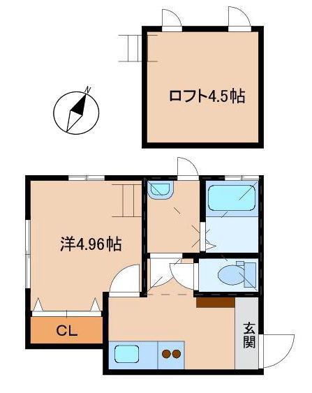 メアリーローズ(1K/2階)の間取り写真