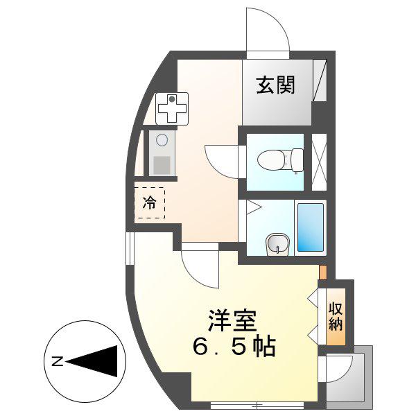 グランベール安田通(1K/5階)の間取り写真