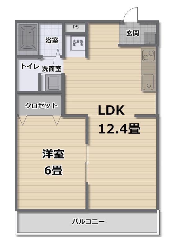 レジデンス白雲(1LDK/2階)の間取り写真