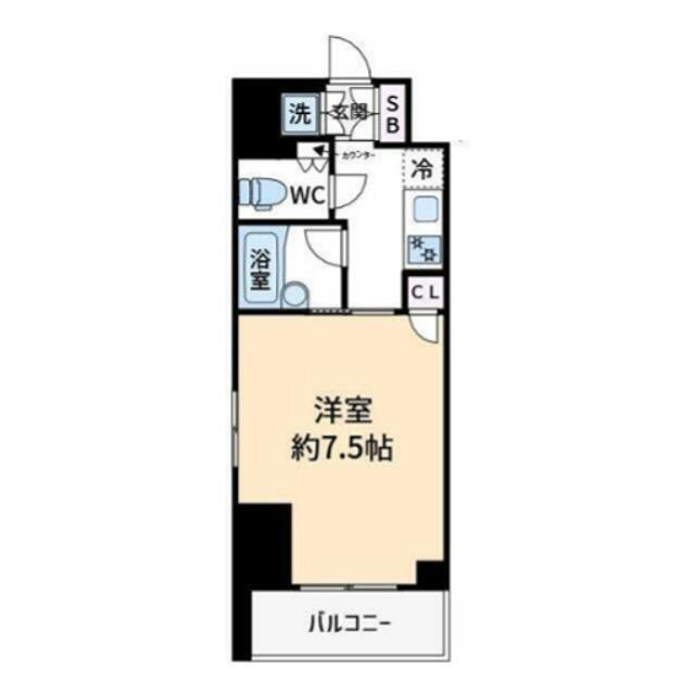 ルーブル学芸大学参番館(1K/8階)の間取り写真