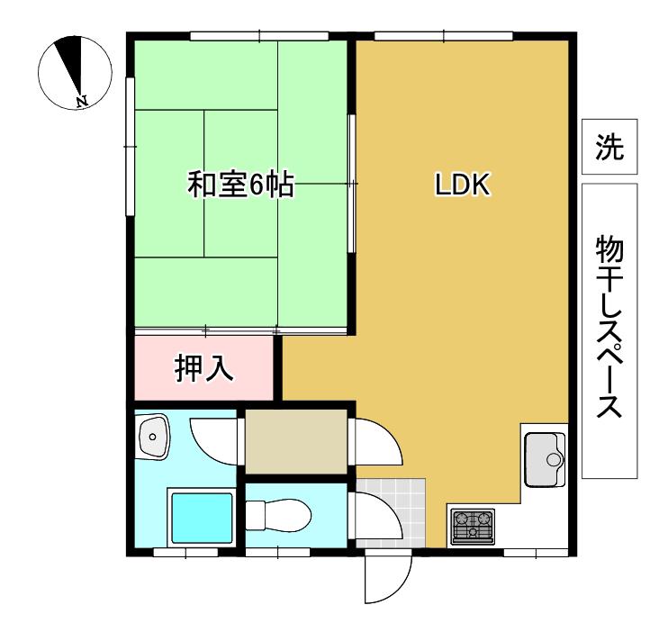 サンフェニックス(1LDK/1階)の間取り写真