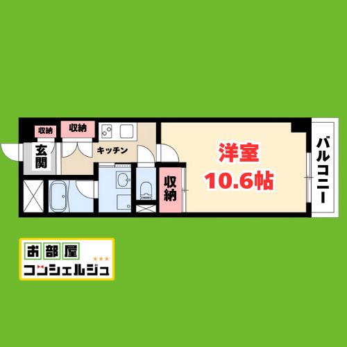 レジデンス上前津スクエア(1K/2階)の間取り写真