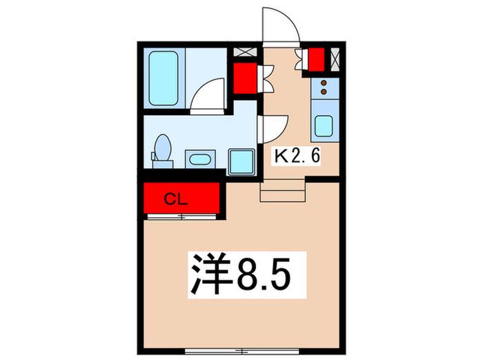 PASEO武蔵小山III(1K/1階)の間取り写真