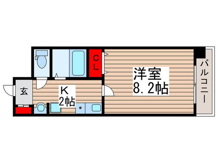 ドリームI(1K/2階)の間取り写真