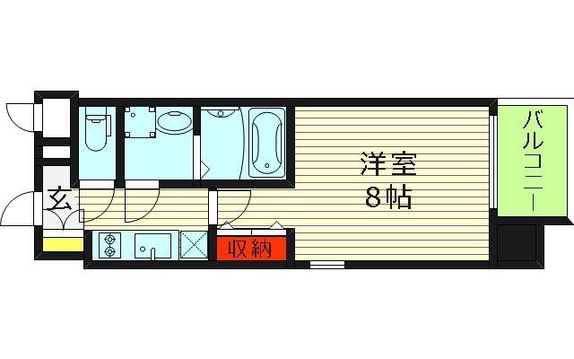 レジュールアッシュ都島(1K/9階)の間取り写真
