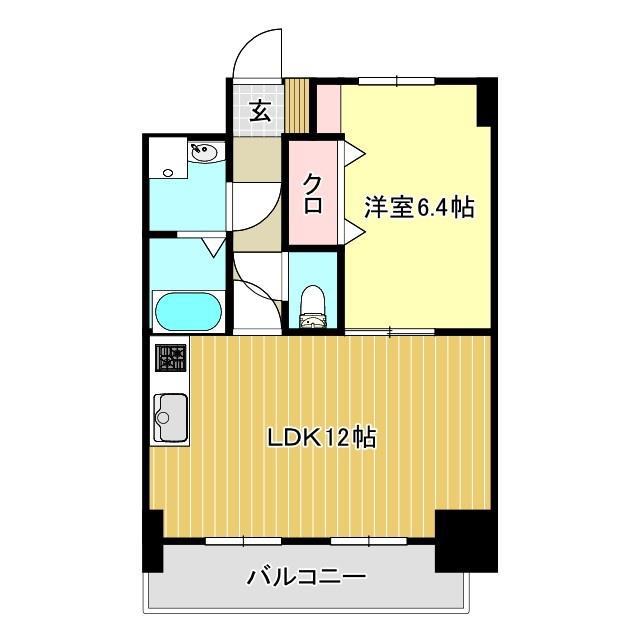 モアナコート(1LDK/3階)の間取り写真