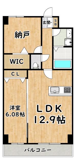 グルーヴ豊中レジデンス(2LDK/2階)の間取り写真